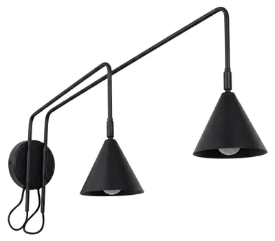 Produktbild von Wandleuchte NOX 2 schwarz mit einem Schalter 2xE14 10W Stahl 30x80x150cm Sollux Lighting