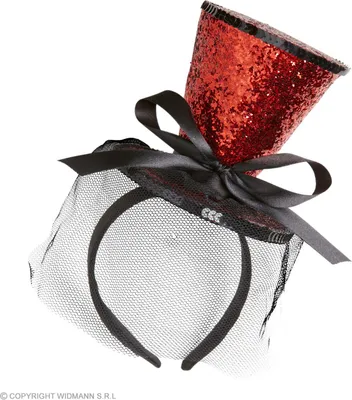 Produktbild von Glitter Mini-Zylinder Haarreif mit Schleier