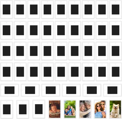 Produktbild von Kurtzy 50er Pack Mini Polaroid Bilderrahmen magnetisch - 50x Fotomagnete klein - Magnet Bilderrahmen Für Fotos 7 x 4,5 cm - Kühlschrankmagnete für