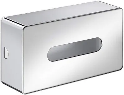 Productafbeelding van Elegante cosmeticadoekendoos - modern design - 1 stuk - chroom - 141x79x251 mm