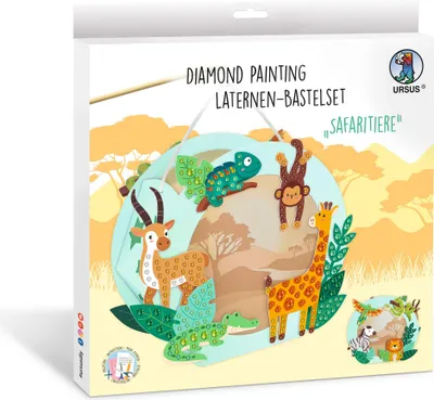 Produktbild von URSUS Diamond Painting Laternen-Bastelset SAFARITIERE