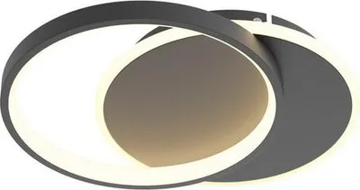Produktbild von ZMH LED Deckenleuchte Dimmbar mit Fernbedienung Schwarz Deckenlampe 35W Modern Flach mit 2 Rund Ring für Wohnzimmer Schlafzimmer Küche Schlafzimmer FlurEsszimmer