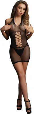 Produktbild von Le Dsir by Shots - Peek-A-Boo Fishnet Dress - One Size