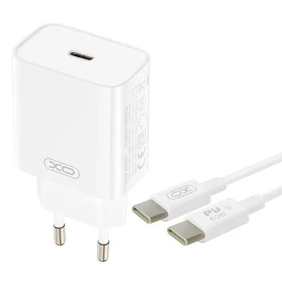 Obrázek produktu pro XO, 20W napájecí adaptér USB-C Power Delivery s 60W kabelem USB-C, bílý