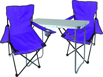 3-tlg. Lila Campingmöbel Set, Tisch mit Tragegriff und Campingstuhl mit Tasche