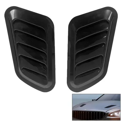 Image de ® Grille d'admission d'air - Décoration automobile, capot de ventilation turbo, 2 pièces, noir