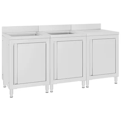 Produktbild von "SALE 2026" Gastro-Spülenunterschrank 180x60x96 cm Edelstahl - Servierwagen DE3379745