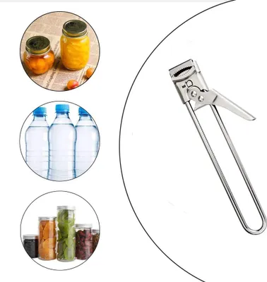Produktbild von Deckelöffner, Flaschenöffner aus Edelstahl, Multi-Funktions Dosenöffner für Schraubgläser, Küchenhelfer, Kitchen Deckelöffner für Senioren, Arthritis, Frauen