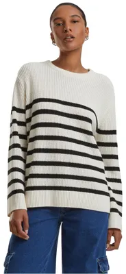 Productafbeelding van Dames trui Urban Classics, ribbelsweater met strepen, kleur: wit/zwart - maat: S