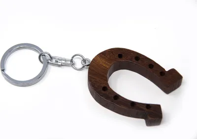 Produktbild von Schlüsselanhänger aus Holz - Hufeisen