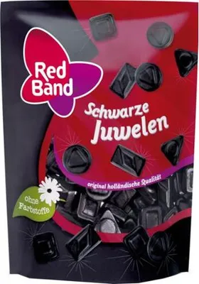 Produktbild von Red Band Schwarze Juwelen Starklakritz Premium Stehbeutel 200g