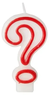 Produktbild von Geburtstagskerze 7,3 cm weiss "?" mit rotem Rand