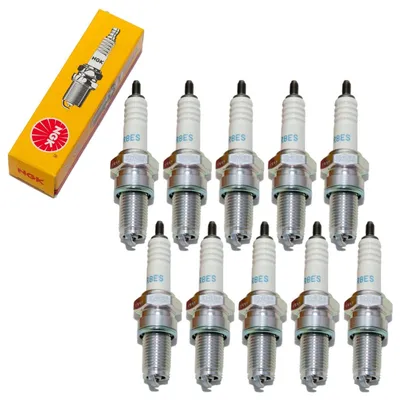 Produktbild von Zündkerzen Set NGK 10x DR8ES Zündkerze entstört, 19,0mm Langgewinde Ø 12,0mm Hex 18,0mm, Elektrodenabstand 0,75mm, Wärmewert 8, 2204 / 5423