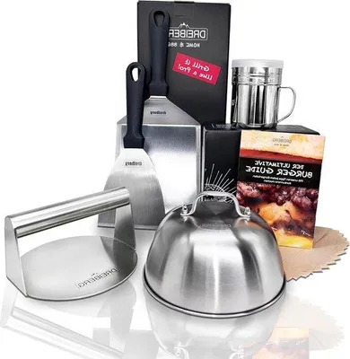 Productafbeelding van Famanu roestvrijstalen burgerset - grillset met accessoires