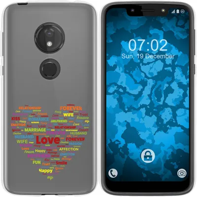 Produktbild von PhoneNatic Case kompatibel mit Motorola Moto G7 Play Silikon-Hülle pride Herz M5