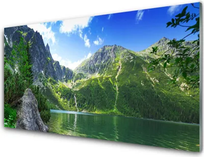 Produktbild von Acrylglasbilder 100x50 Wandbild Druck Gebirge See Natur