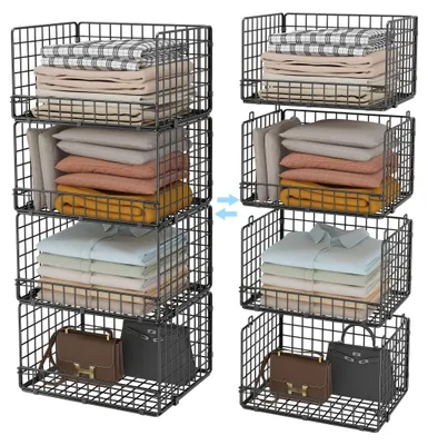 Immagine prodotto di Omgoods - Set di 4 organizer impilabili per armadi