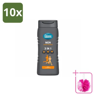Obrázek produktu pro 10 kusů sprchového gelu Odorex For Men Sport Refresh, 300 ml, výhodná balení