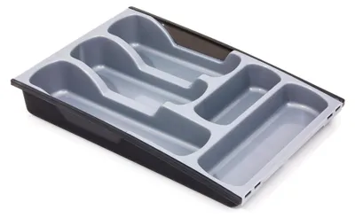 Produktbild von Verstellbarer Besteckeinsatz für Besteckkästen (30 bis 50 cm) aus Kunststoff in Silber