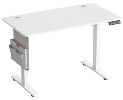 Image de Bureau réglable en hauteur avec fonction mémoire | Blanc | 100x60x72-120 cm