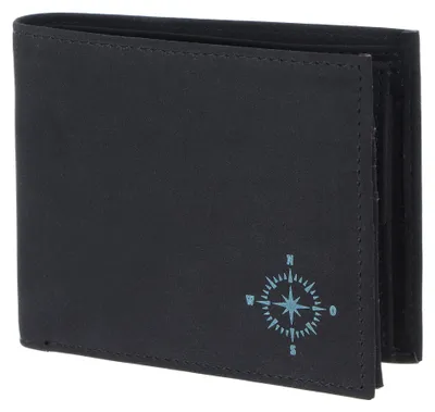 Immagine prodotto di oxmox portafoglio New Cryptan RFID Protect Querscheinbörse Windrose 2.0 Print Cyan Black nero
