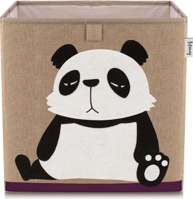 Produktbild von Lifeney Kinder Aufbewahrungsbox I praktische Aufbewahrungsbox für jedes Kinderzimmer I Kinder Spielkiste I Niedliche Spielzeugbox I Korb zur Aufbewahrung von Kinder Spielsachen (Panda dunkel)