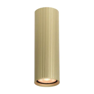Immagine prodotto di Spot a soffitto moderno tubo a righe oro rotondo 17 cm per soggiorno cucina 1xGU10 10W RILOK Italux