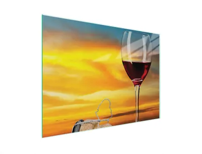 Produktbild von Schneidebrett aus Glas im Wein-Design 40x30 cm, hygienisch, kratzfest und leicht zu reinigen