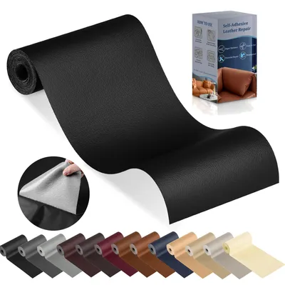 Produktbild von Kunstleder Reparaturset - Selbstklebend - Zur Oberflächenreparatur - Schwarz