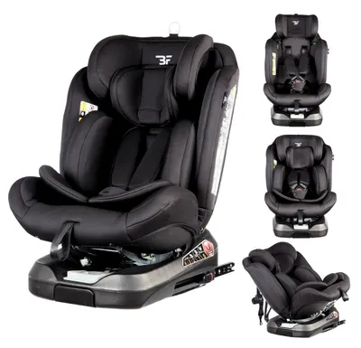 Produktbild von Bebies First Vento Kindersitz i-Size Gruppe 0/1/2/3 Schwarz – 360° drehbarer Autositz 40–150 cm, ISOFIX und Top Tether, von Geburt bis 12 Jahre