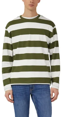 Produktbild von s.Oliver Gestreiftes Langarmshirt aus Baumwolle im Modern Fit – Größe XXL, 79g6_helles Olivgrün