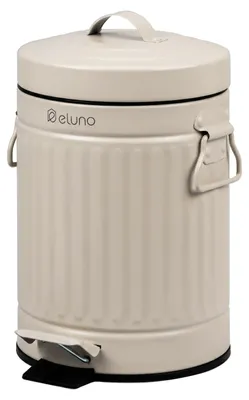Image de Poubelle cosmétique eluno VINTAGE, poubelle à pédale d'une capacité de 3 litres, en métal beige