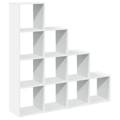 Obrázok produktu pre vidaXL Priestorový rozdeľovač na knihy 4 úrovne biely 131,5x29x131,5 cm
