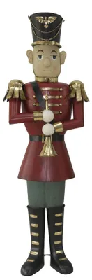 Zdjęcie produktu dla Clayre & Eef Figurka dekoracyjna Żołnierz 47x38x155 cm Czerwone żelazo