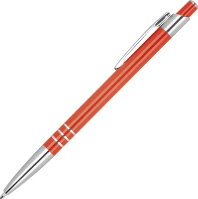 Produktbild von Schlanker Kugelschreiber aus Metall / Farbe: rot