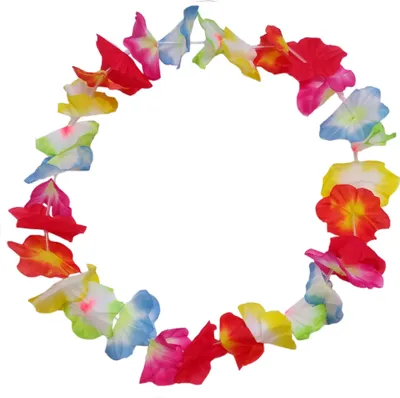 Produktbild von Hawaii-Kette (bunte Blüten), Stückzahl:10 Stück