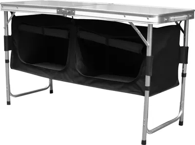 Produktbild von Yakimz Campingküche Campingausrüstung Küchenbox Alu SCampingtisch, Campingküche, Campingschrank, Reiseküche, mit Windschutz, Tasche, Aluminiumgestell, Zeltschrank, ca. (L) 120 cm x (B) 47 cm x (H) 68cm,Tragbar,Faltbar