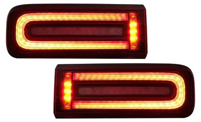 Productafbeelding van LED-achterlichtstrip voor Mercedes G-klasse W463, modeljaar 2018-2022, met facelift, dynamisch.