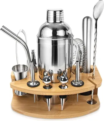 Produktbild von Cocktail-Shaker-Set für die Hausbar – 14-teiliges Cocktail-Set aus Edelstahl
