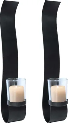 Obrázek produktu pro Lex 1004 Stylový nástěnný svícen černý 2 ks