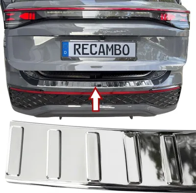Image de Protection de seuil de chargement en acier inoxydable chromé, compatible avec la VW Tayron | Années de construction à partir de 2024>