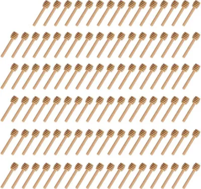 Produktbild von 100Stück,Honig,Dipper,Mini,3,Zoll,Honiglöffel,Holz,Honig,Löffel,Haushalt,Holz,Tragbare,Mini,Marmelade,Honig,Dipper,Jar,Dispensing,Sammeln,Rührstab,Stick,Sicher,und,Gesund
