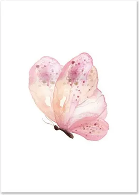 Produktbild von TPFLiving Kunstdruck LW-1037 (OHNE RAHMEN) Poster - Leinwand - Wandbild - Hochauflösender Giclée-Druck, langlebig und hochwertig - Rosa Schmetterlinge für Kinderzimmer - Auch im 3er Set - Größe: 20x25cm