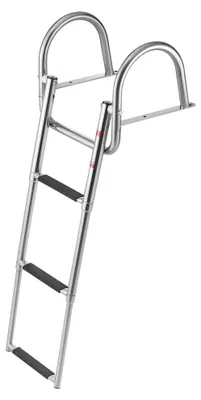 Produktbild von Teleskopische Badeleiter – 3 Stufen, rutschfest – Tragfähigkeit: 272 kg
