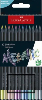 Immagine prodotto di Matite colorate FABER CASTELL Edizione nera metallizzata 12 pezzi