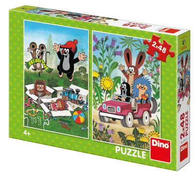 Obrázok produktu pre Puzzle Krtek sa teší, 2x48 dielov, 18x26 cm, v krabici 27x19x4 cm