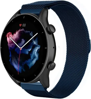 Produktbild von Strap-it Milanese Armband - Kompatibel mit Amazfit GTR 3 (Pro) Armband Ersatzarmband Edelstahl - Armband mit Magnetverschluss - Hochwertiges Material - für Smartwatch 22mm Armband Blau