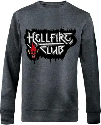 Produktbild von Stranger Things Sweatshirt Herren Hellfire Club dunkelgrau L