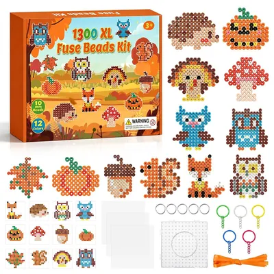 Productafbeelding van 1300 strikparels, groot herfstset, 10 mm, XL herfstfiguren, 12 designs