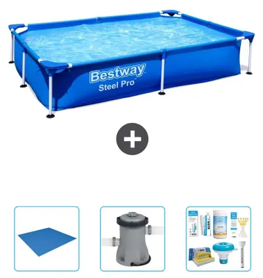 Produktbild von Bestway Steel Pro Rechteckig - 221x150x43 cm - 4-teilig S22291